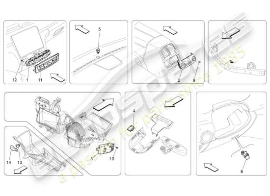 a part diagram from the Maserati Quattroporte M156 (2017 onwards) parts catalogue