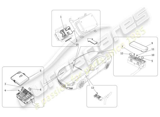 a part diagram from the Maserati Quattroporte M156 (2017 onwards) parts catalogue