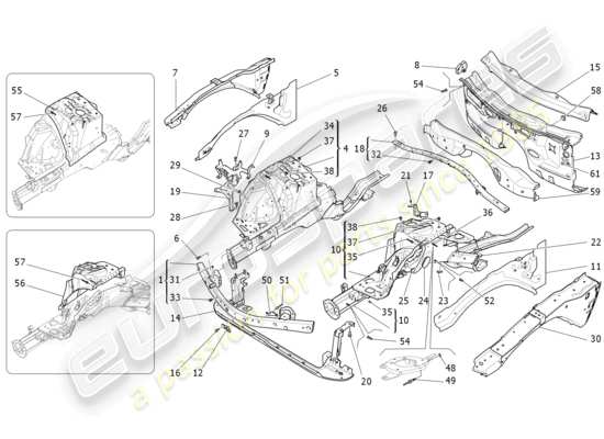 a part diagram from the Maserati Quattroporte M156 (2017 onwards) parts catalogue