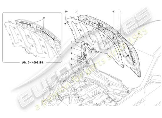 a part diagram from the Maserati Quattroporte M156 (2017 onwards) parts catalogue