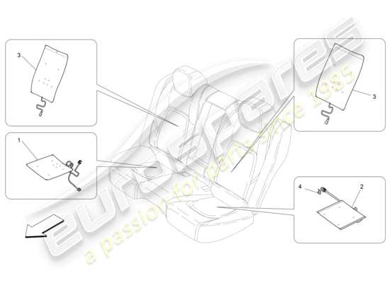 a part diagram from the Maserati Quattroporte M156 (2017 onwards) parts catalogue