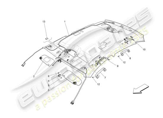 a part diagram from the Maserati Quattroporte M156 (2017 onwards) parts catalogue