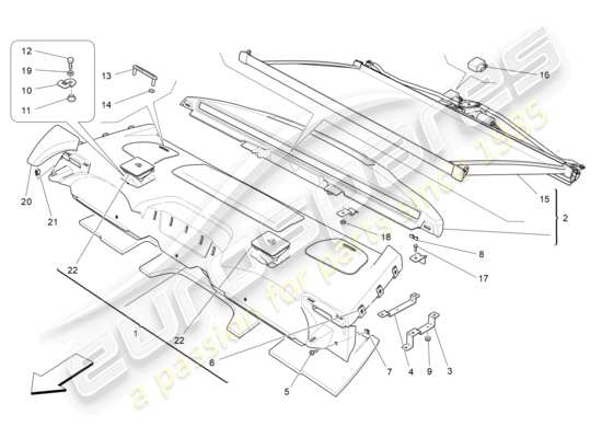 a part diagram from the Maserati Quattroporte M156 (2017 onwards) parts catalogue