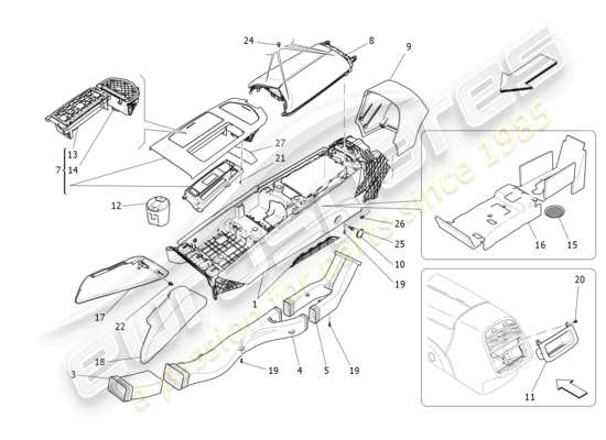 a part diagram from the Maserati Quattroporte M156 (2017 onwards) parts catalogue