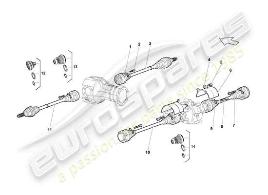 a part diagram from the Lamborghini Murcielago Coupe (2003) parts catalogue