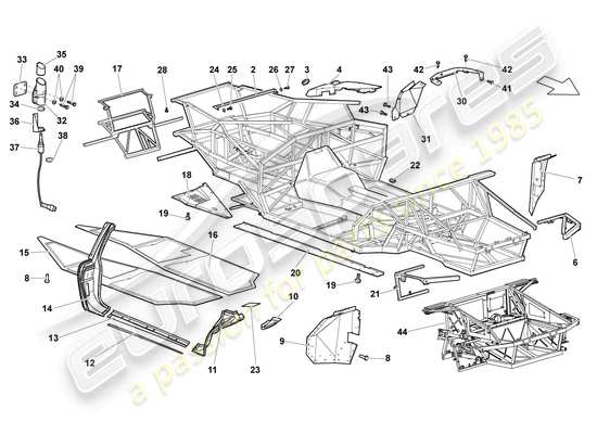 a part diagram from the Lamborghini Murcielago Coupe (2003) parts catalogue