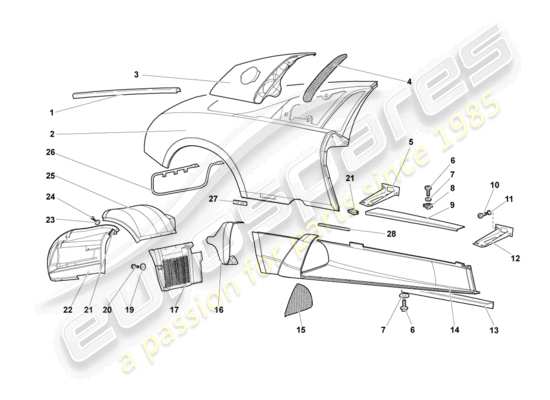 a part diagram from the Lamborghini Murcielago Coupe (2003) parts catalogue