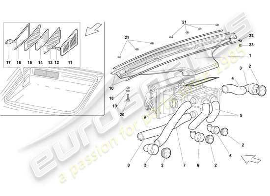 a part diagram from the Lamborghini Murcielago Coupe (2004) parts catalogue