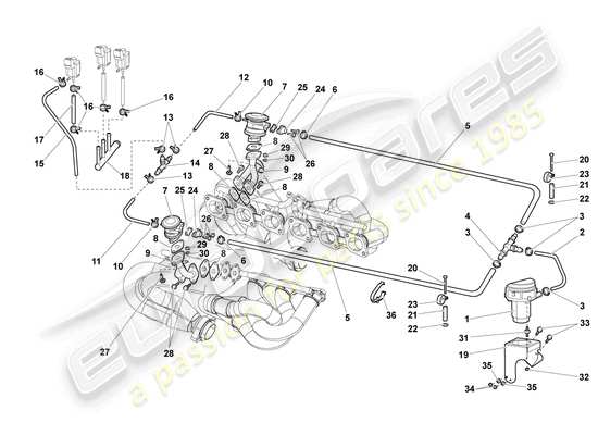 a part diagram from the Lamborghini Murcielago Coupe (2004) parts catalogue