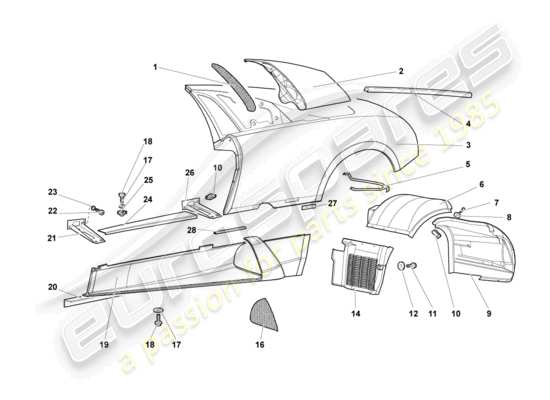 a part diagram from the Lamborghini Murcielago Coupe (2004) parts catalogue