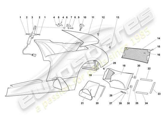 a part diagram from the Lamborghini Murcielago Coupe (2004) parts catalogue