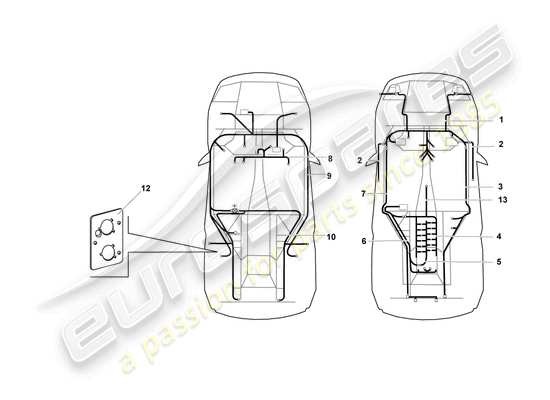 a part diagram from the Lamborghini Murcielago Coupe (2005) parts catalogue