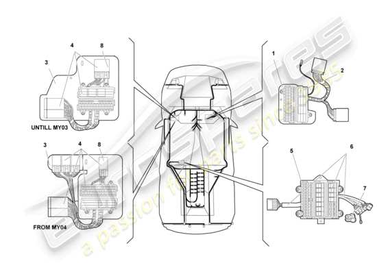 a part diagram from the Lamborghini Murcielago Coupe (2005) parts catalogue