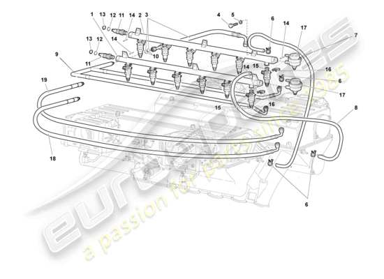 a part diagram from the Lamborghini Murcielago Coupe (2005) parts catalogue