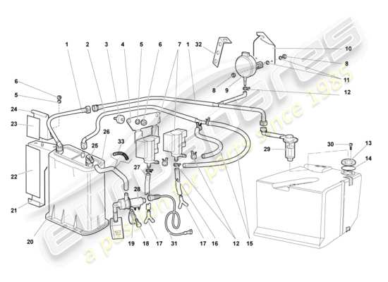 a part diagram from the Lamborghini Murcielago Coupe (2005) parts catalogue