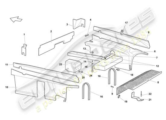 a part diagram from the Lamborghini Murcielago Coupe (2005) parts catalogue