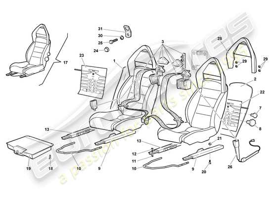 a part diagram from the Lamborghini Murcielago Roadster (2006) parts catalogue