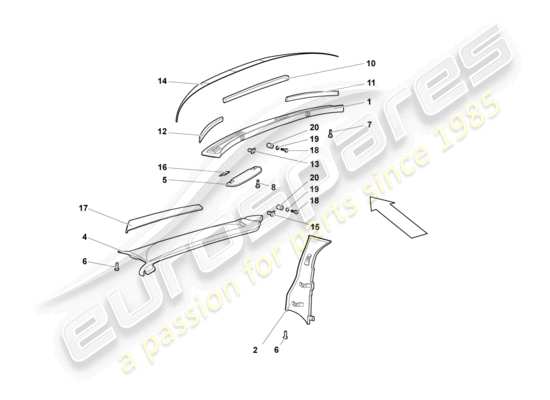 a part diagram from the Lamborghini Murcielago Roadster (2006) parts catalogue