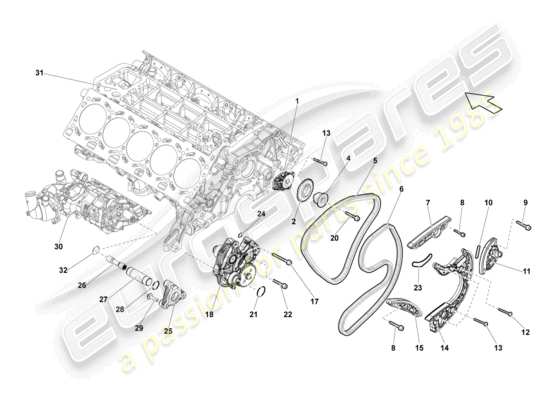 a part diagram from the Lamborghini LP550-2 Coupe (2010) parts catalogue