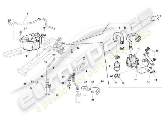 a part diagram from the Lamborghini LP550-2 Coupe (2010) parts catalogue