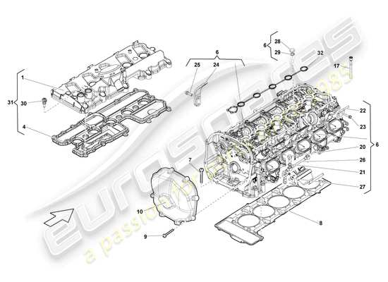 a part diagram from the Lamborghini LP550-2 Coupe (2011) parts catalogue