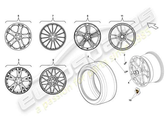 a part diagram from the Lamborghini LP550-2 Coupe (2011) parts catalogue