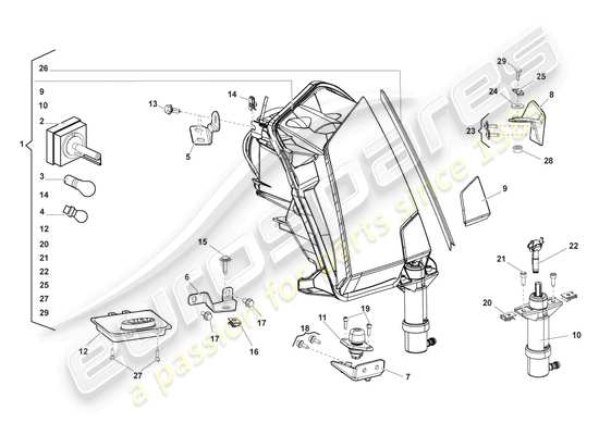 a part diagram from the Lamborghini LP550-2 Coupe (2011) parts catalogue