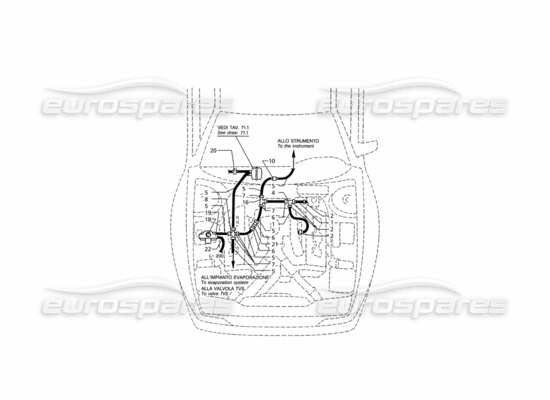 a part diagram from the Maserati Ghibli (1993-1995) parts catalogue