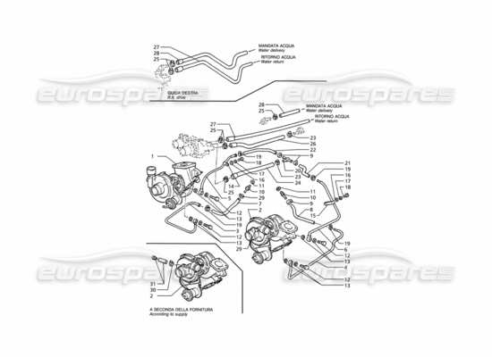 a part diagram from the Maserati Ghibli (1993-1995) parts catalogue