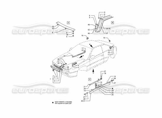 a part diagram from the Maserati Ghibli (1993-1995) parts catalogue