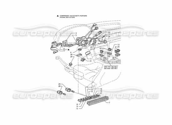 a part diagram from the Maserati Ghibli (1993-1995) parts catalogue