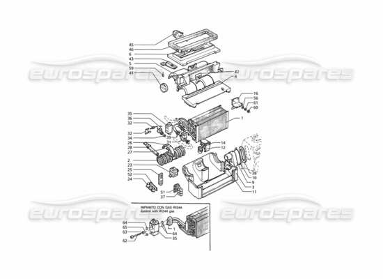 a part diagram from the Maserati Ghibli (1993-1995) parts catalogue