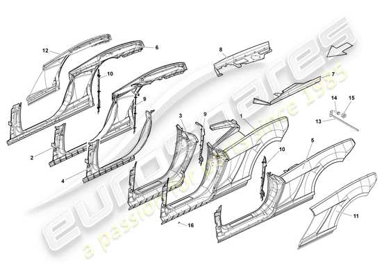 a part diagram from the Lamborghini Superleggera (2008) parts catalogue