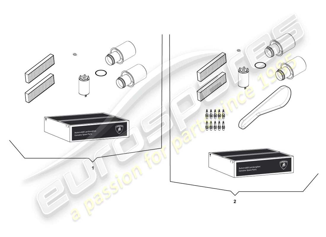 Lamborghini LP550-2 SPYDER (2010) SERVICE SCHEDULE Part Diagram