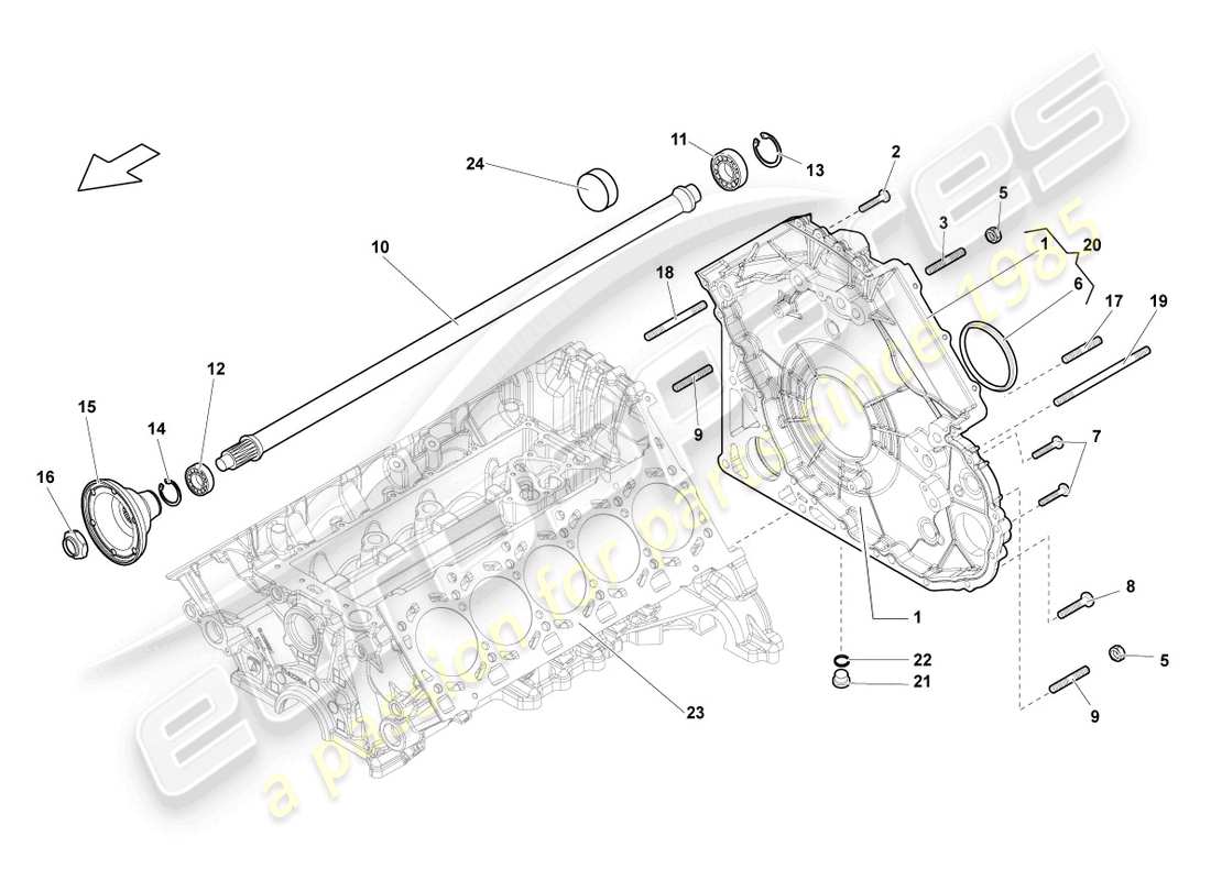 Lamborghini LP550-2 SPYDER (2010) cover for axle differential Part Diagram