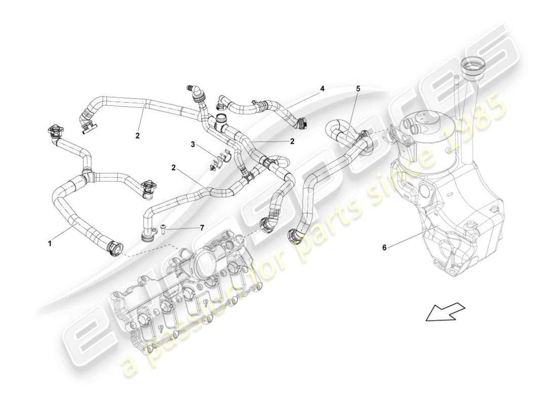 Lamborghini LP550-2 SPYDER (2010) VENTILATION FOR CYLINDER HEAD COVER Part Diagram