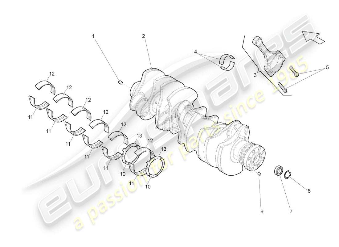 Lamborghini LP550-2 SPYDER (2010) crankshaft Part Diagram