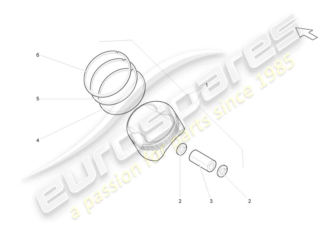 Lamborghini LP550-2 SPYDER (2010) PISTON Part Diagram