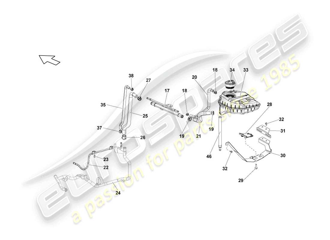 Lamborghini LP550-2 SPYDER (2010) RESERVOIR Part Diagram