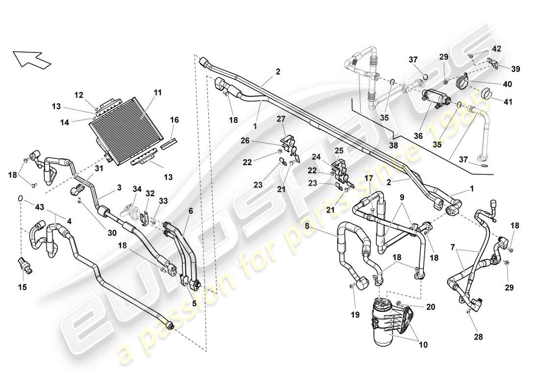 Lamborghini LP550-2 SPYDER (2010) A/C CONDENSER Part Diagram