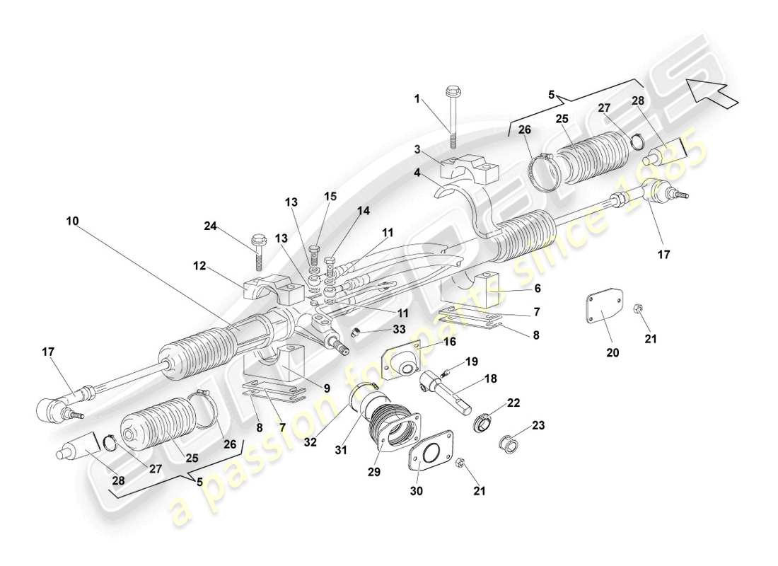 Lamborghini LP550-2 SPYDER (2010) STEERING GEAR Part Diagram