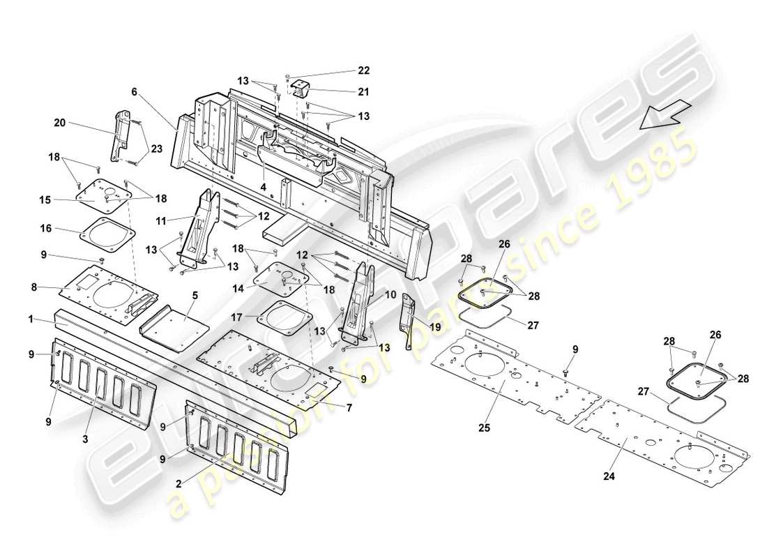 Lamborghini LP550-2 SPYDER (2010) REAR PANEL Part Diagram