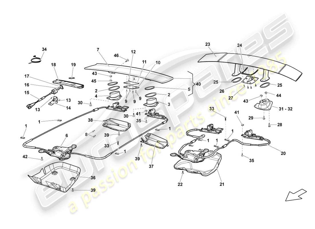 Lamborghini LP550-2 SPYDER (2010) SPOILER FOR REAR LID Part Diagram