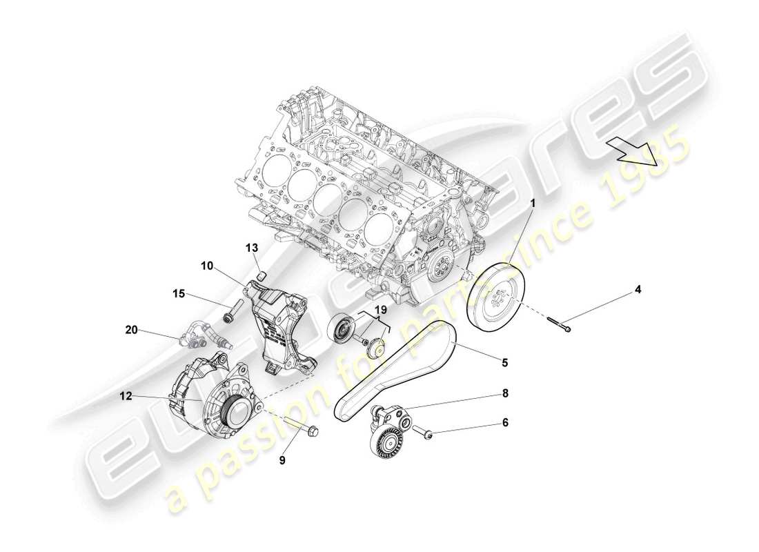 Lamborghini LP550-2 SPYDER (2010) ALTERNATOR Part Diagram