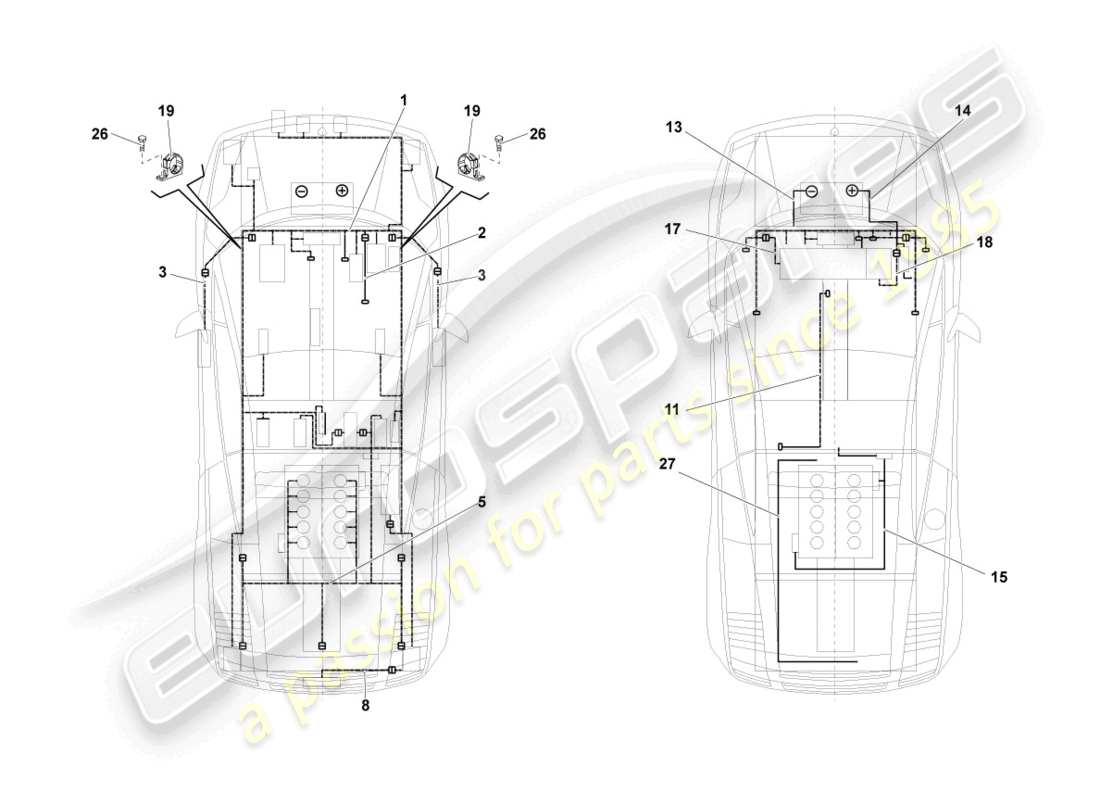 Lamborghini LP550-2 SPYDER (2010) Wiring Looms Part Diagram