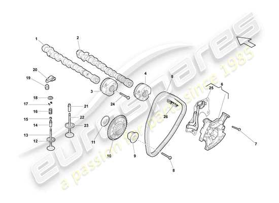 a part diagram from the Lamborghini LP550-2 Spyder (2010) parts catalogue