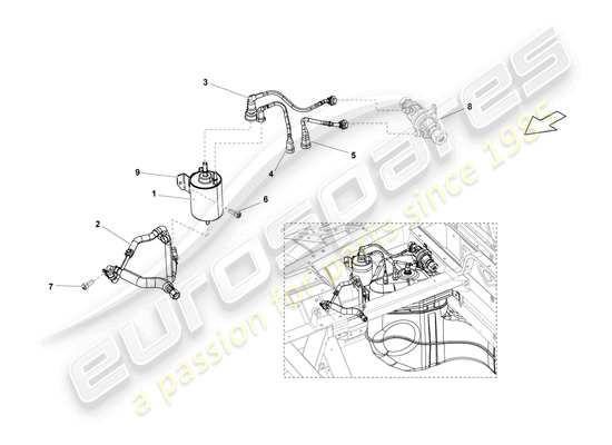 a part diagram from the Lamborghini LP550-2 Spyder (2010) parts catalogue