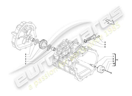 a part diagram from the Lamborghini LP550-2 Spyder (2010) parts catalogue