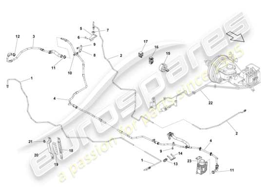 a part diagram from the Lamborghini LP550-2 Spyder (2010) parts catalogue