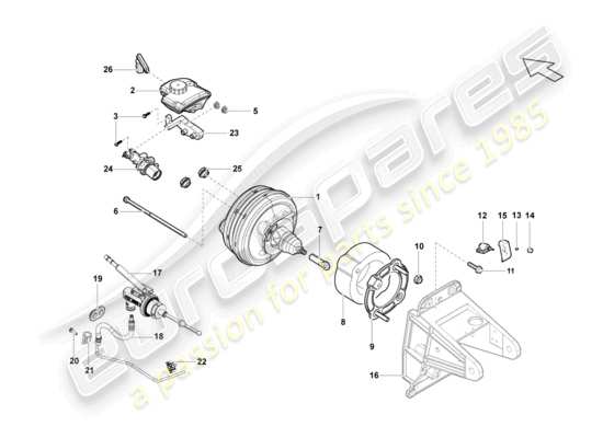 a part diagram from the Lamborghini LP550-2 Spyder (2010) parts catalogue